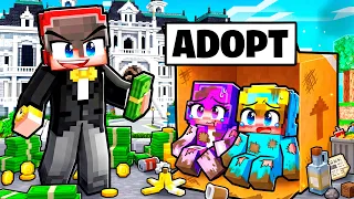 Adopted by a RICH FAMILY in Minecraft!