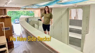 7 Meters Long Side Decks In Place ☑️⛵️ – Ep. 450 RAN Sailing