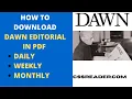 How to download dawn editorial pdf daily