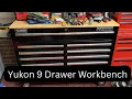 Yukon 46 inch 9 drawer mobile storage cabinet with wood top from Harbor Freight review