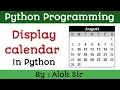 Python program to display calendar ll Python Programming