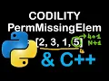 Perm Missing Elem C and Python Codility Solutions Lesson 3