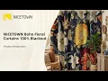 NICETOWN Boho Floral Curtains 100 Blackout