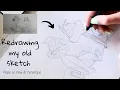 Pepe Le Pew Penelope Redrawing an old sketch Speed sketching