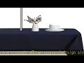 LUSHVIDA Rectangle Outdoor Tablecloth with Umbrella Hole and Zipper 60x84 Inch Navy Washable Wate