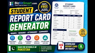 Free Student Report Card Generator Auto Grading 4 Templates PDF Download BizKitSmart