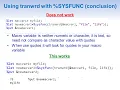 What to know while using sysfunc and tranwrd function together