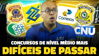 😬 5 CONCURSOS DE NÍVEL MÉDIO MAIS DIFÍCEIS DE SER APROVADO
