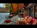 Download Lagu Echoes of Autumn by the Lake 🍁 Fireside Comfort \u0026 Rustling Leaves Serenade 🍁🔥
