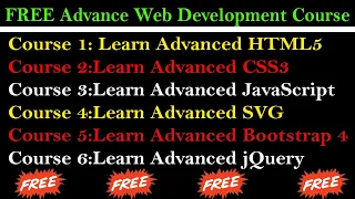Learn Advanced HTML5 CSS3 JavaScript SVG Bootstarp and jQuery FREE Courses with Certificate