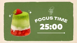 Study With Me Strawberry Matcha Latte 25 5 Timer Lo Fi Beats 4 Hour Focus Session 