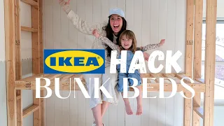 IKEA HACK Built-in Bunk Beds SPACEOUS Pull Out King Bed