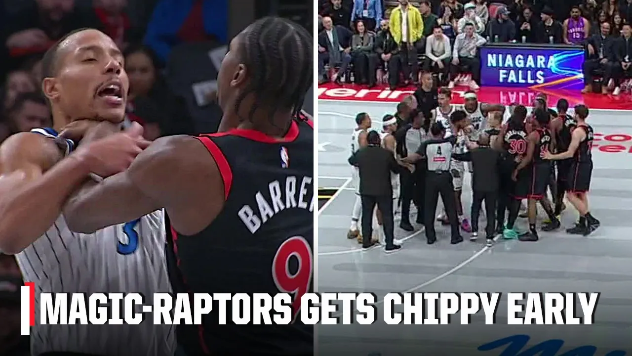 Tensions rise early in Magic-Raptors between Desmond Bane & RJ Barrett 👀 | NBA on ESPN