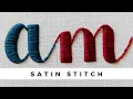 Satin Stitch Lettering Tutorial Tutorial for beginners Embroidery Afeei