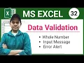 Excel Data Validation Tutorial for Whole Number Input Message Error Alert SCC Center