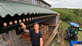 Timber Framed Barn Part 40  Custom Steel Beams