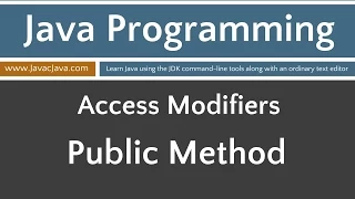 Learn Java Programming - Public Access Applied to a Method