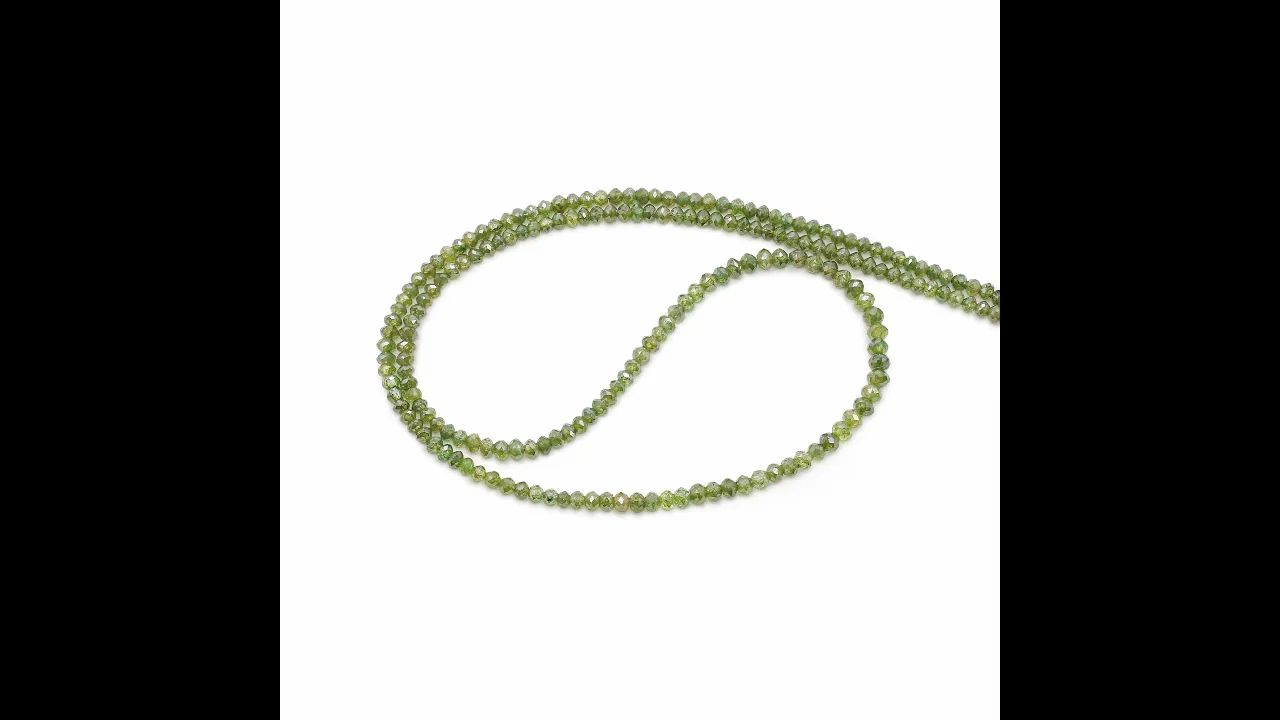 Green Diamond 2.50mm to 3mm Rondelle Faceted Beads (15 Inch)