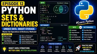 Python Sets Dictionaries Explained for Beginners Set Operations Dictionary Methods Episode 12