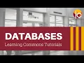 Databases Tutorial BPCC Learning Commons