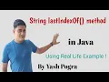 Java String lastIndexOf Method Java String lastIndexOf method example