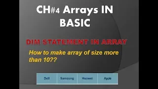 10th class ch 4 Dim statement in array Array in BASIC