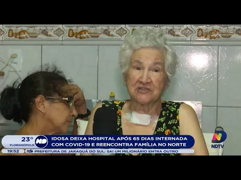 Idosa deixa hospital após 65 dias internada com Covid-19 e reencontra família