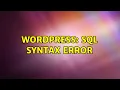Wordpress Sql syntax error