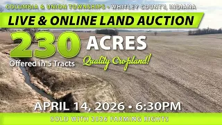 Metzger Auction Presents 230 Acre Land Auction in Columbia City Whitley Co IN BidMetzger com