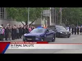 Police departments escort Officer Burton to Richmond