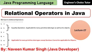 Relational Operators in Java Java Programming Language Java