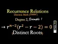 Recurrence Relations Solving Degree 2 Distinct Roots