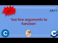 too few arguments to function