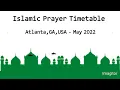 Islamic Prayer Timetable Atlanta Georgia USA - May 2022 Salah Times Atlanta USA May 2022