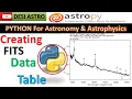 Astropy Tutorial How To Create FITS File Data Table PYTHON FOR ASTRONOMY DESI ASTRO