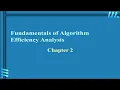Fundamentals of Algorithm Efficiency Analysis - Chapter 2