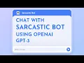 Build a Sarcastic Chatbot using OpenAI GPT-3 Model PHP Chatbot Tutorial