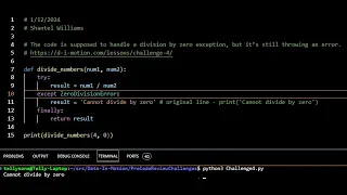Python Code Review Challenge 4 Fix the Error