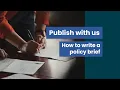 How to write a policy brief