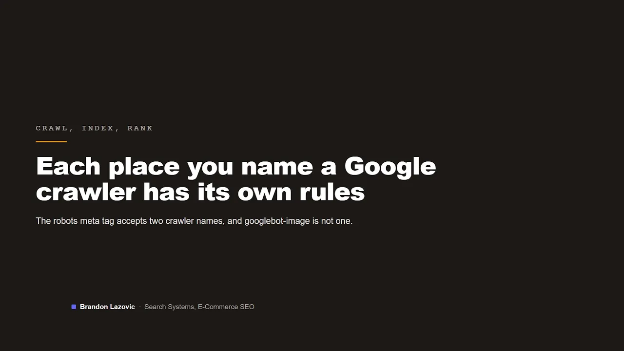 Video thumbnail: Meta name googlebot-image: why Google ignores it