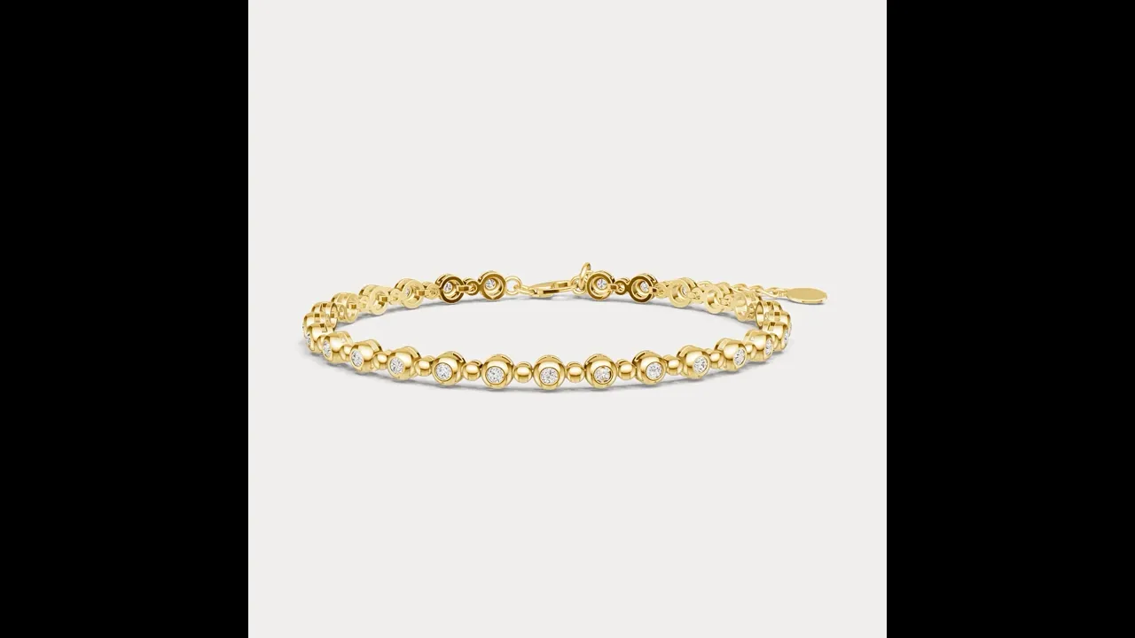 1 CTW Bezel Set Lab-Grown Diamond Eternity Tennis Bracelet in Sterling Silver