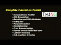 Complete TestNG Framework Complete Tutorial on TestNG for Selenium End to End Topics Covered