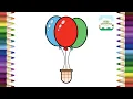 How to Draw a Hot Air Balloon Basket Easy Drawing for Kids