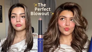 how to blowout your hair using the dyson airwrap step by step tutorial 