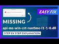 api-ms-win-crt-runtime-l1-1-0 dll Missing Error How to Fix 2 Fixes 2021