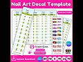 Nail Art Decal Template Nail Design Template Nail Blank Template Waterslide Nail Decals