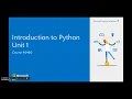Python Unit 1 Module 1 PPT