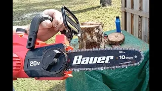 Is the Harbour Frieght 20 volt Cordless Chainsaw Made By Bauer Any Good Here is my review