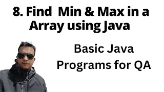 Basic Java Program - How to find Minimum Maximum in Array Java for QA SDET Playlist