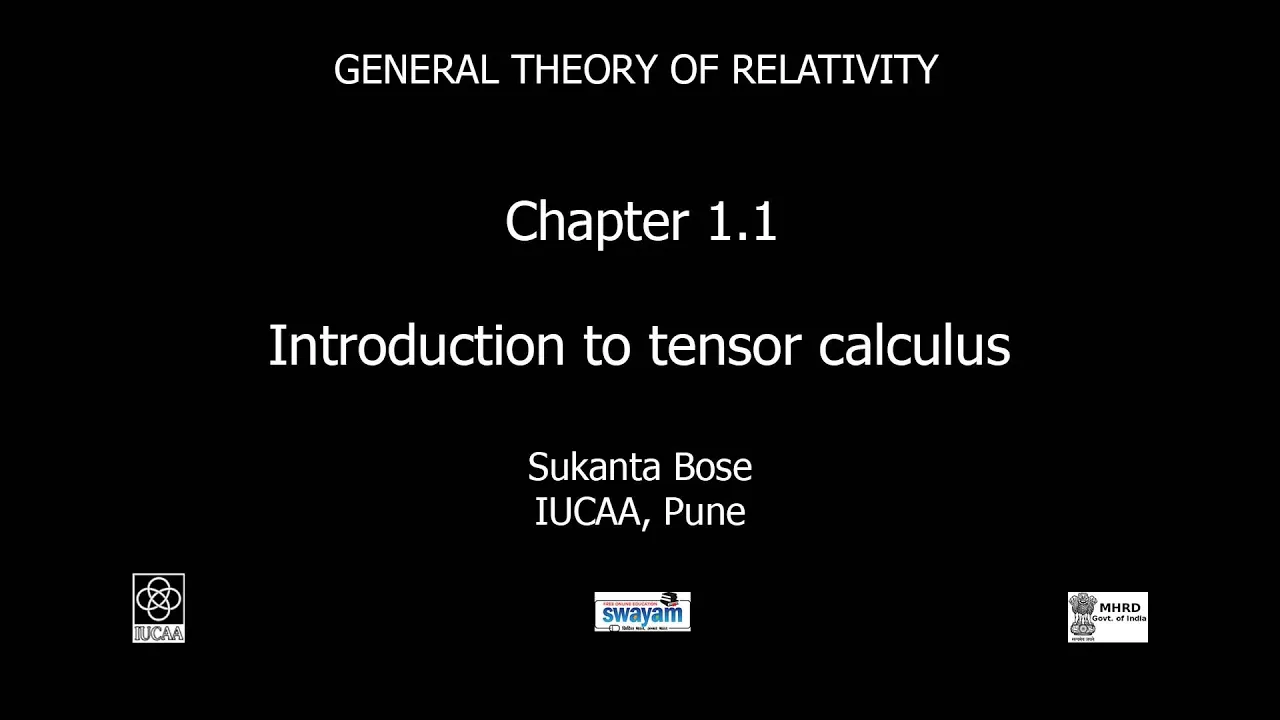 Chapter 1.1 Introduction to tensor calculus